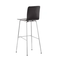 vitra - hal ply stool high - tabouret de bar - chêne foncé/piètement en chrome poli/patins de protection/seat height 80.1 cm